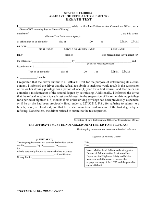 Updated Refusal Affidavit