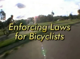 Screenshot and link to Bicycle Enforcement Video