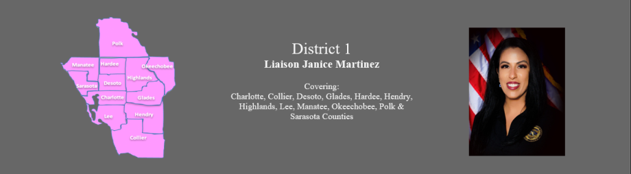 Banner with LEL Photo county map for District 1